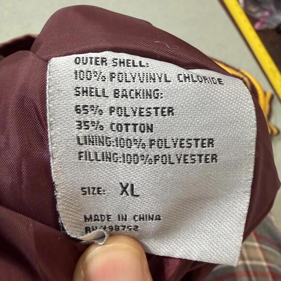 Steve & Barry’s Minnesota Golden Gophers Bomber Jacket Faux Leather Coat Mens XL - Picture 9 of 9